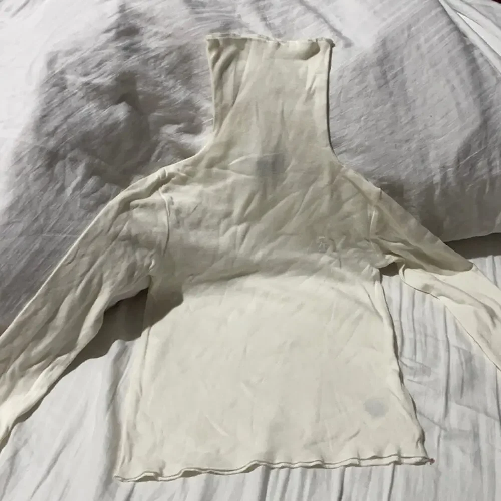 Ralph lauren 5 super soft fitted stretchy cream turtleneck nwot cotton/modal